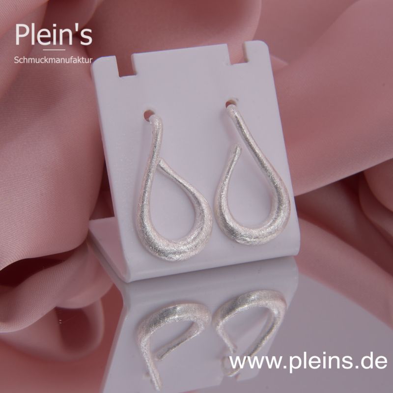 Ohrstecker Haken, Hook, Tropfen Silber